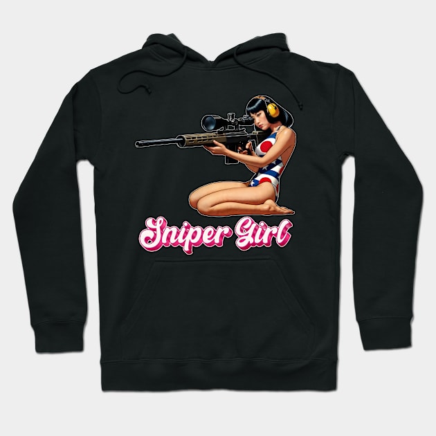 Sniper Girl Hoodie by Rawlifegraphic